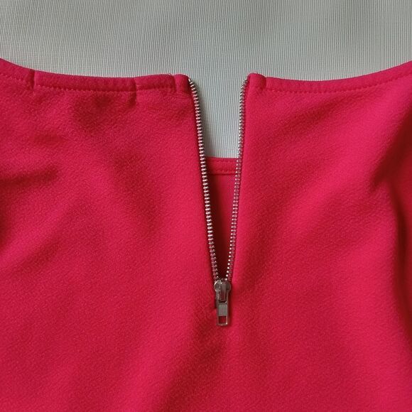Green Envelope Pinkish Red Boat Neck 3/4 Ruffle Bell Sleeve Blouse Women's Small - Picture 12 of 12